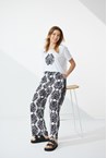 ELBA WIDE LEG PANT - black/whit